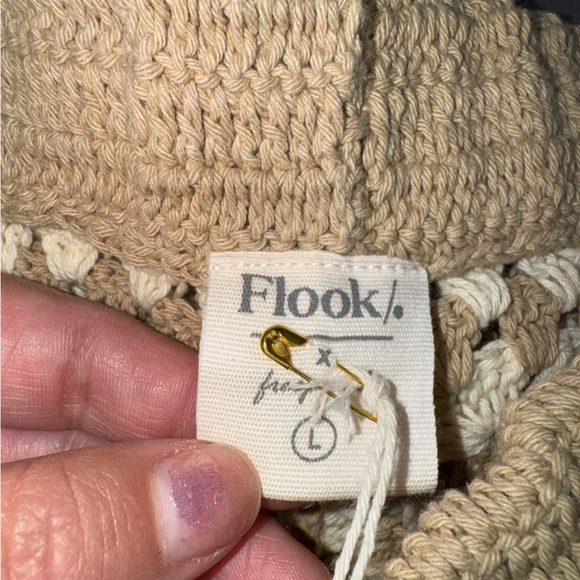 Free People Flook Crochet Crop Flare Pants Large NWT - Picture 9 of 11